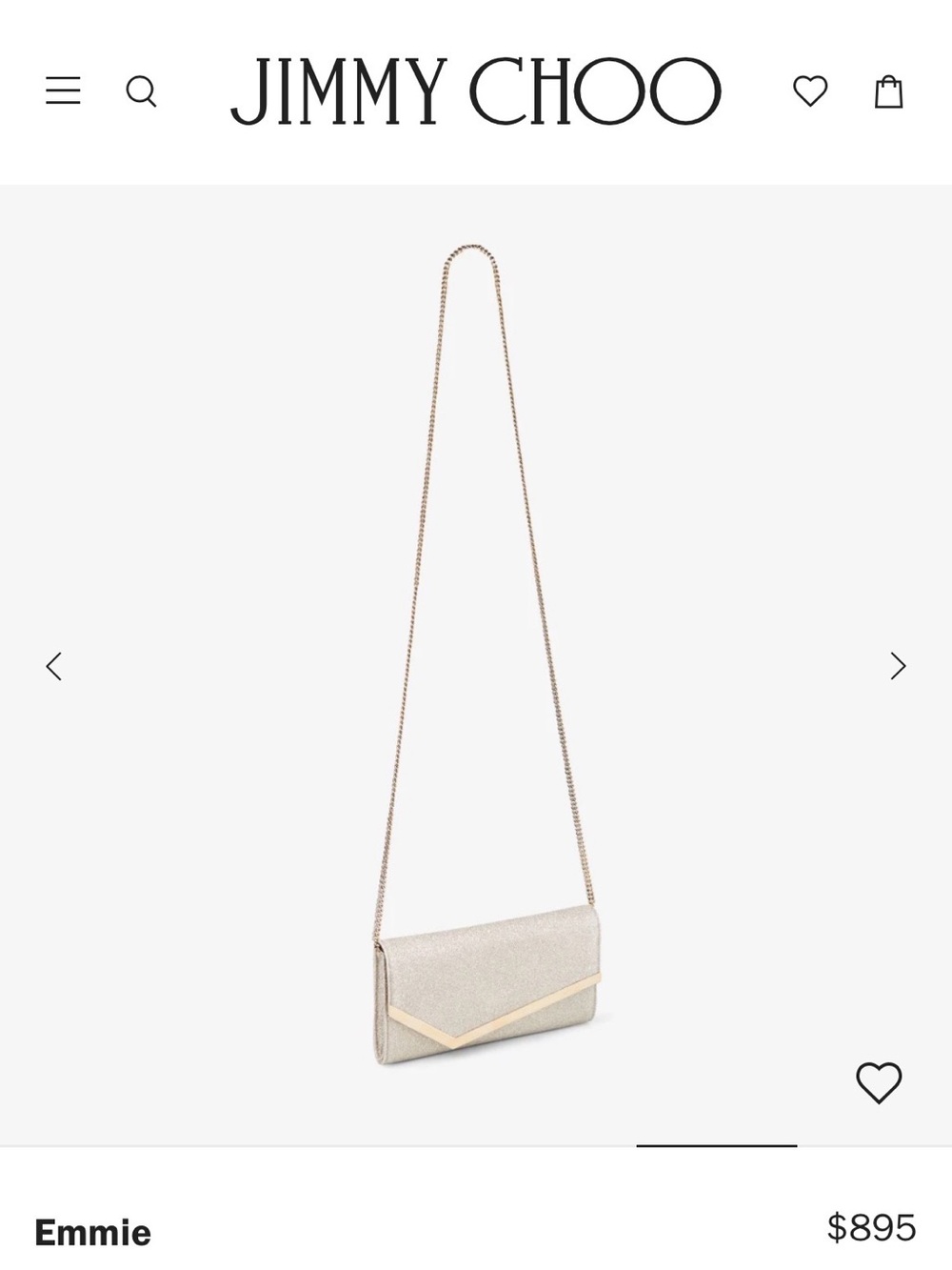 Jimmy Choo Emmie Sparkle Clutch Bag